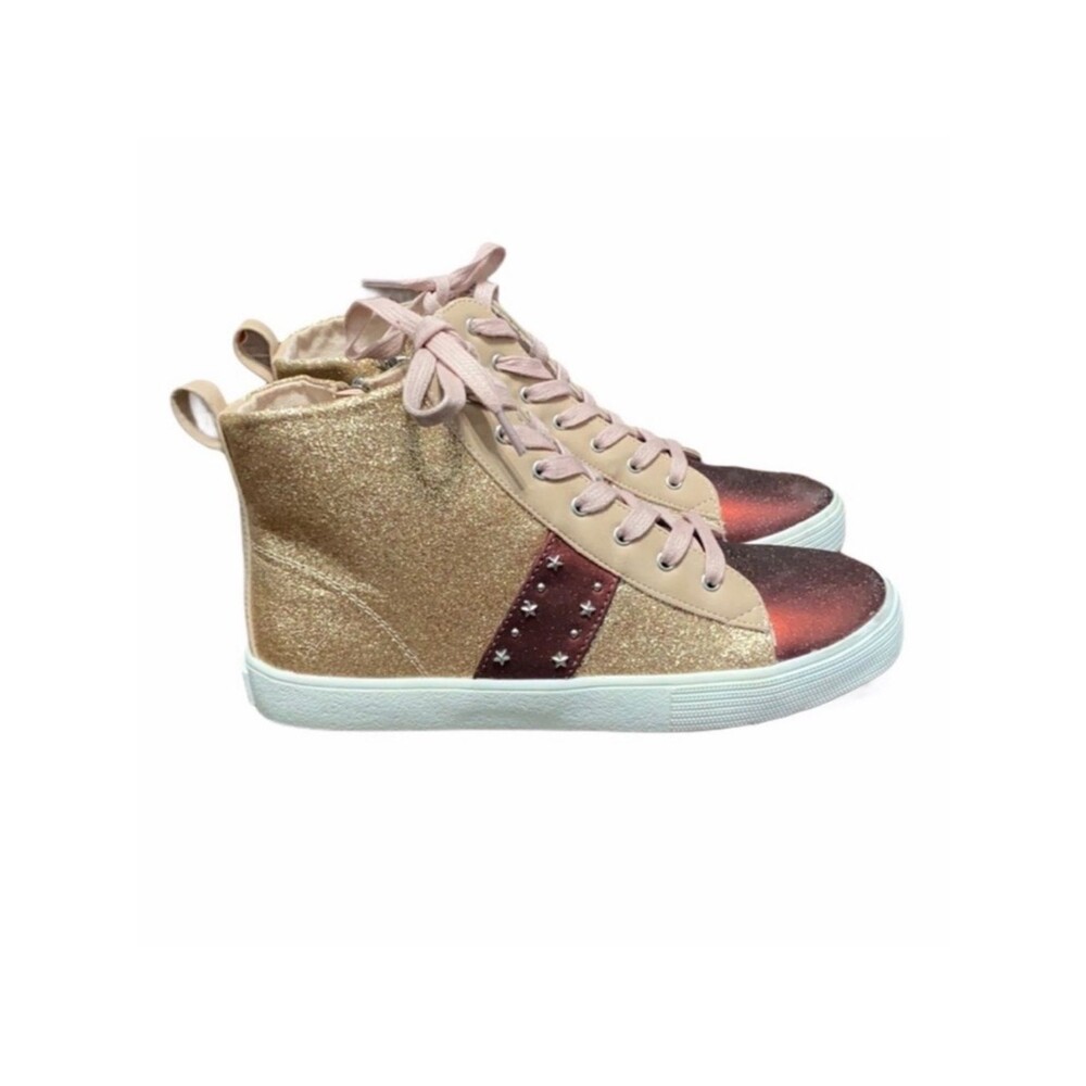 Sam Edelman Dion Aldi Gold Maroon Sneakers Size 4